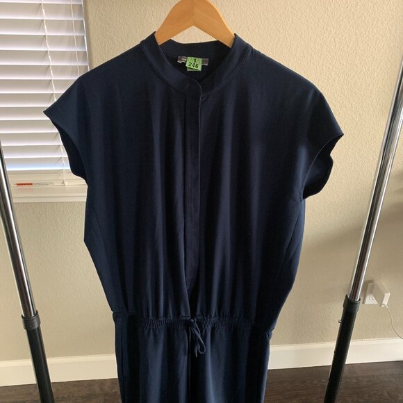 Vince. Jumpsuit Womens Size 10 Coastal Cap Sleeve Drawstring Stretch Zip Up - Picture 4 of 15